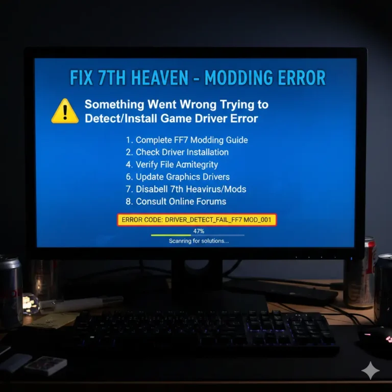 Fix 7th Heaven Something Went Wrong Trying to Detect/Install Game Driver Error: Complete FF7 Modding Guide