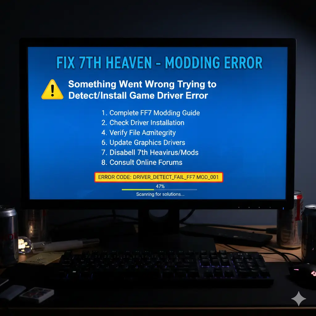 Fix 7th Heaven Something Went Wrong Trying to Detect/Install Game Driver Error: Complete FF7 Modding Guide