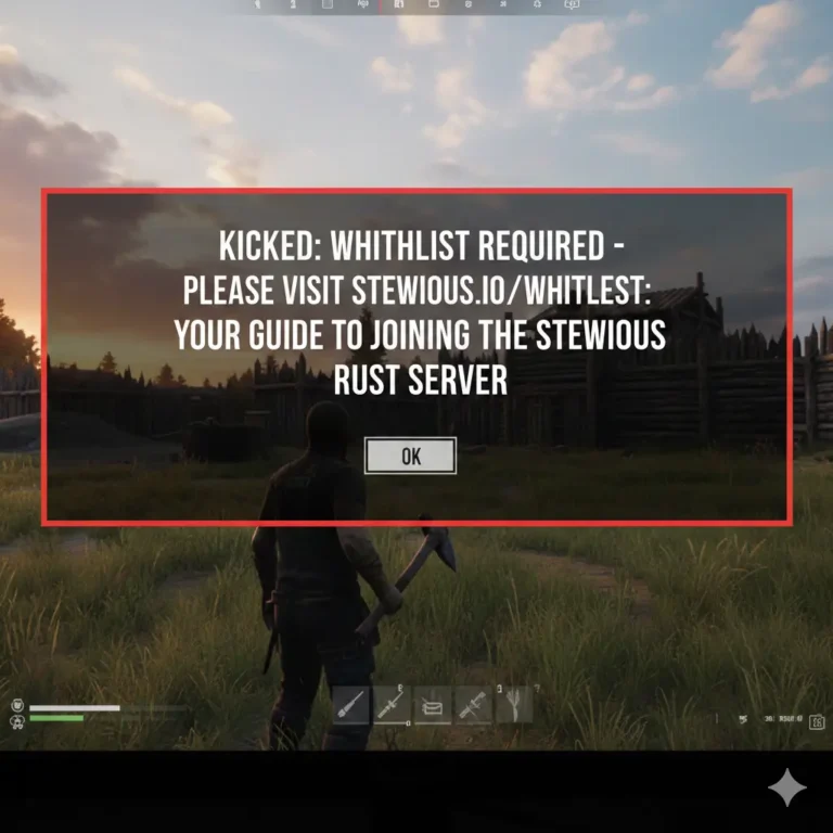Kicked: Whitelist Required - Please Visit stevious.io/whitelist: Your Guide to Joining the Stevious Rust Server