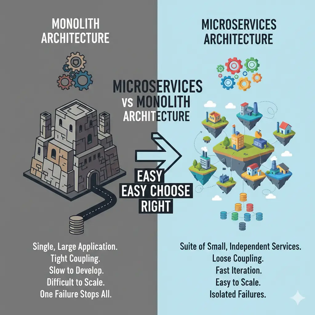 Microservices vs Monolith Architecture: Easy Guide to Choose Right