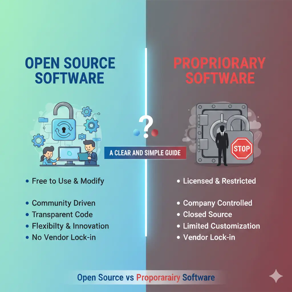 Open Source vs Proprietary Software: A Clear and Simple Guide