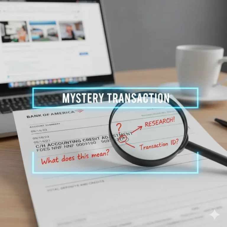 What Does c/h accounting credit adjustment fdes nnf 0009180 969237 Mean on Your Bank of America Statement?