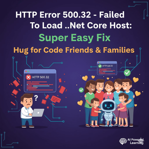 HTTP Error 500.32 - Failed To Load .Net Core Host: Super Easy Fix Hug for Code Friends & Families
