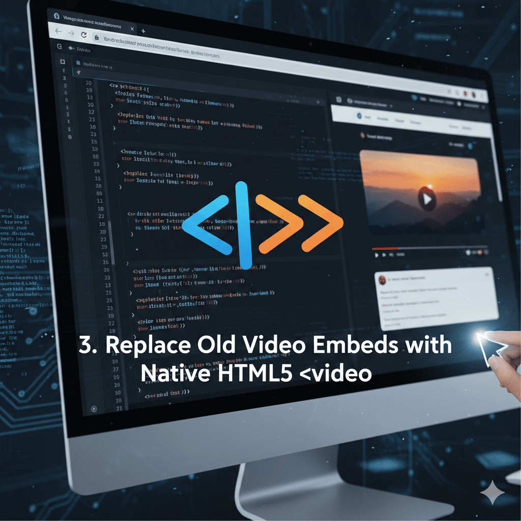 Replace Old Video Embeds with Native HTML5 <video>