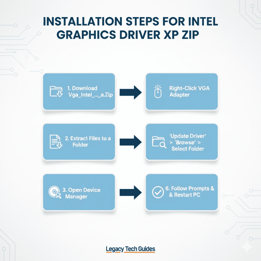 Installation Steps for Intel graphics driver XP zip
