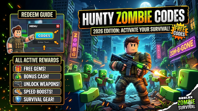 Hunty Zombie Codes: All Active Rewards, Redeem Guide, and Tips for Roblox Zombie Survival Players in 2026