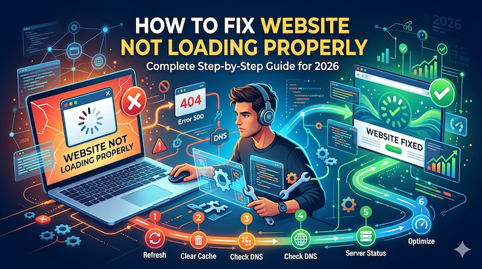 How to Fix Website Not Loading Properly: Complete Step-by-Step Guide for 2026